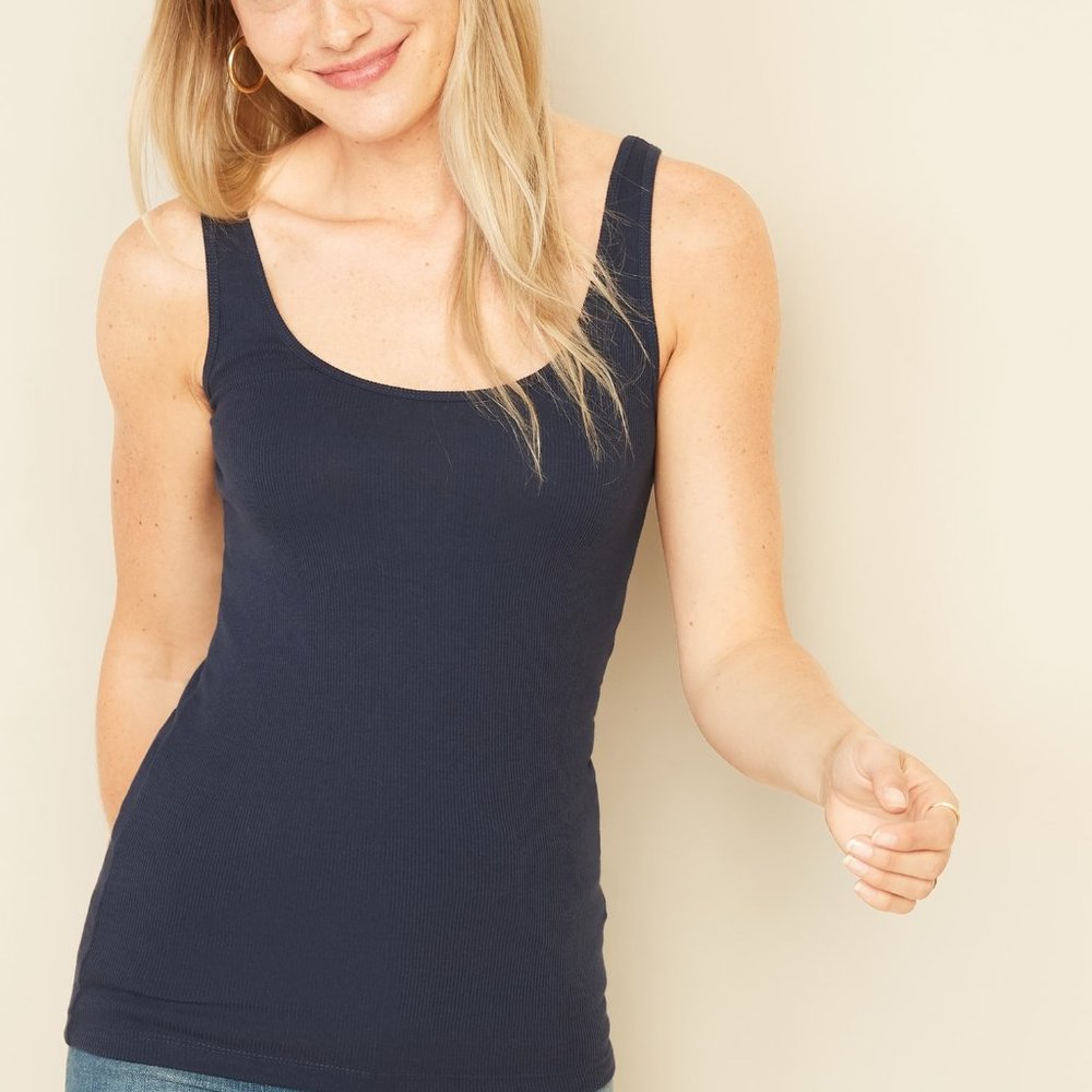 Set of 3 Old Navy Ribbed Tank Tops Navy Grey